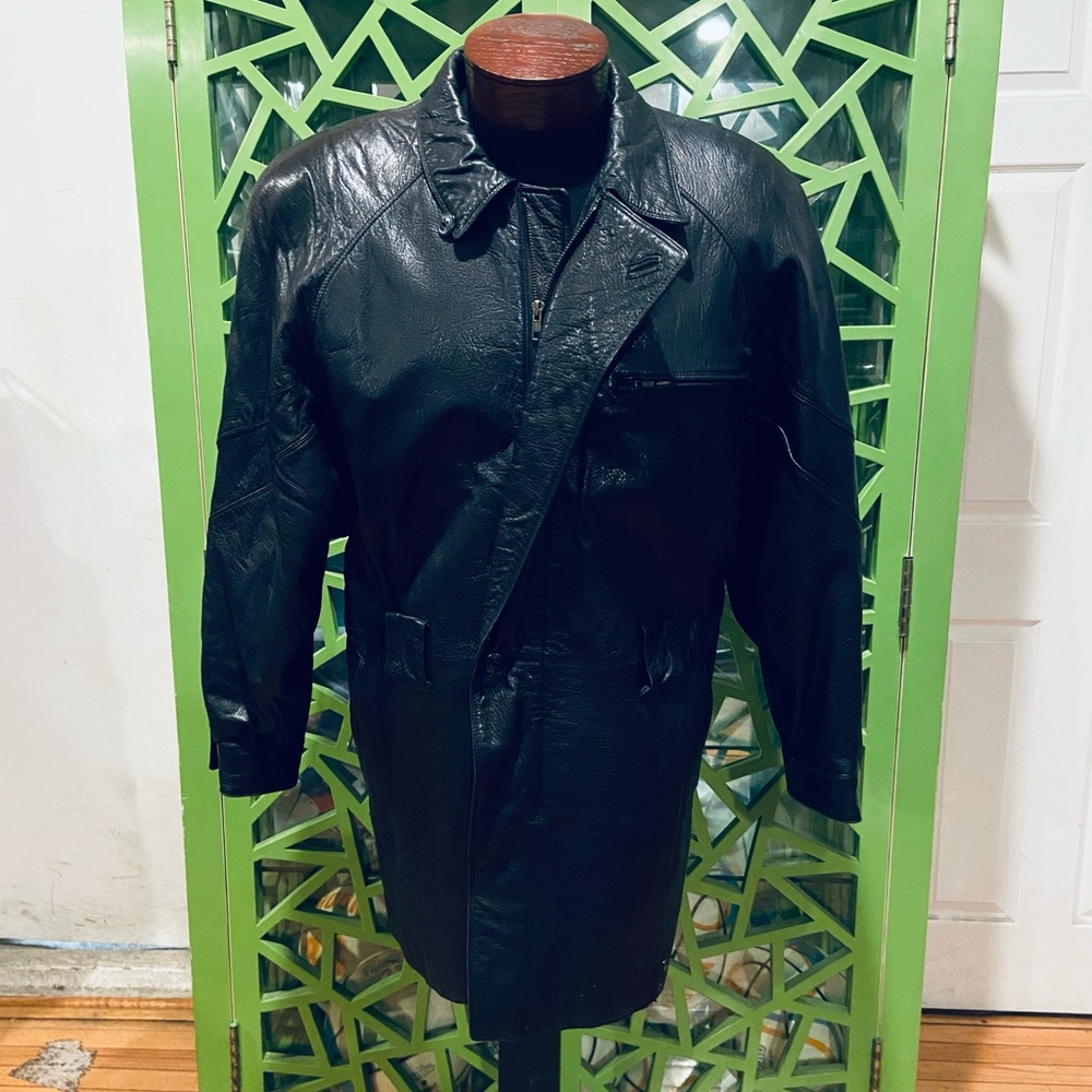 Marc Buchanan Pelle Pelle Vintage Long Leather Jacket Coat